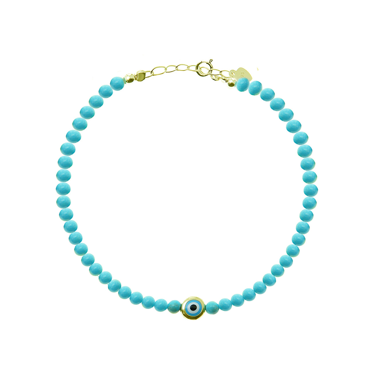 Sterling Silver Turquoise Evil Eye Bracelet