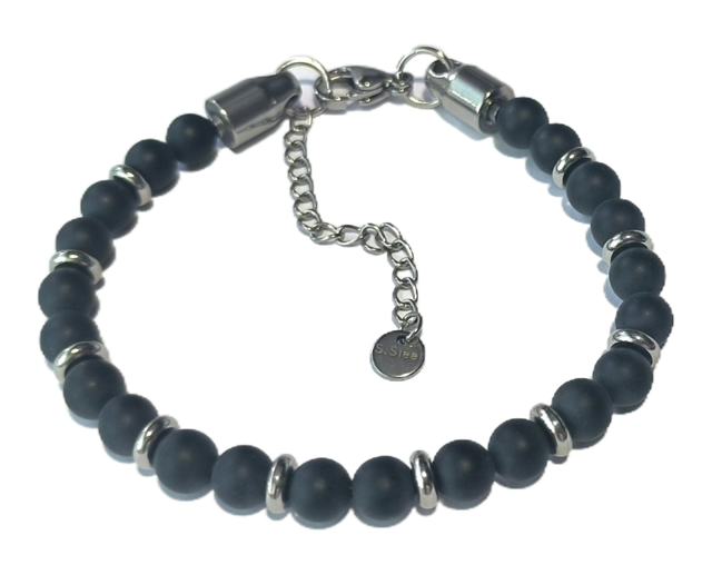 Stainless Steel Men's Stone Bracelet