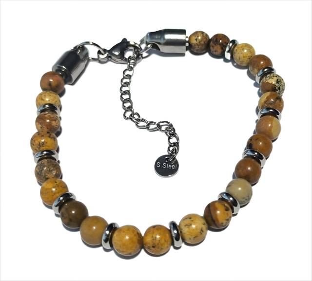 Stainless Steel Men's Stone Bracelet