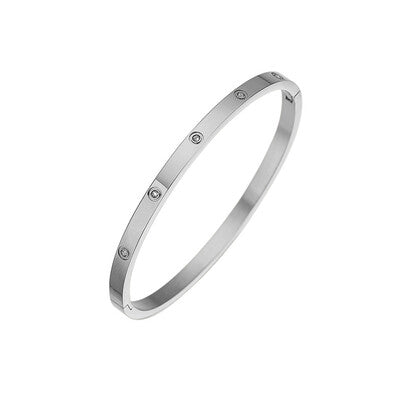 Stainless Steel Celene CZ Bangle