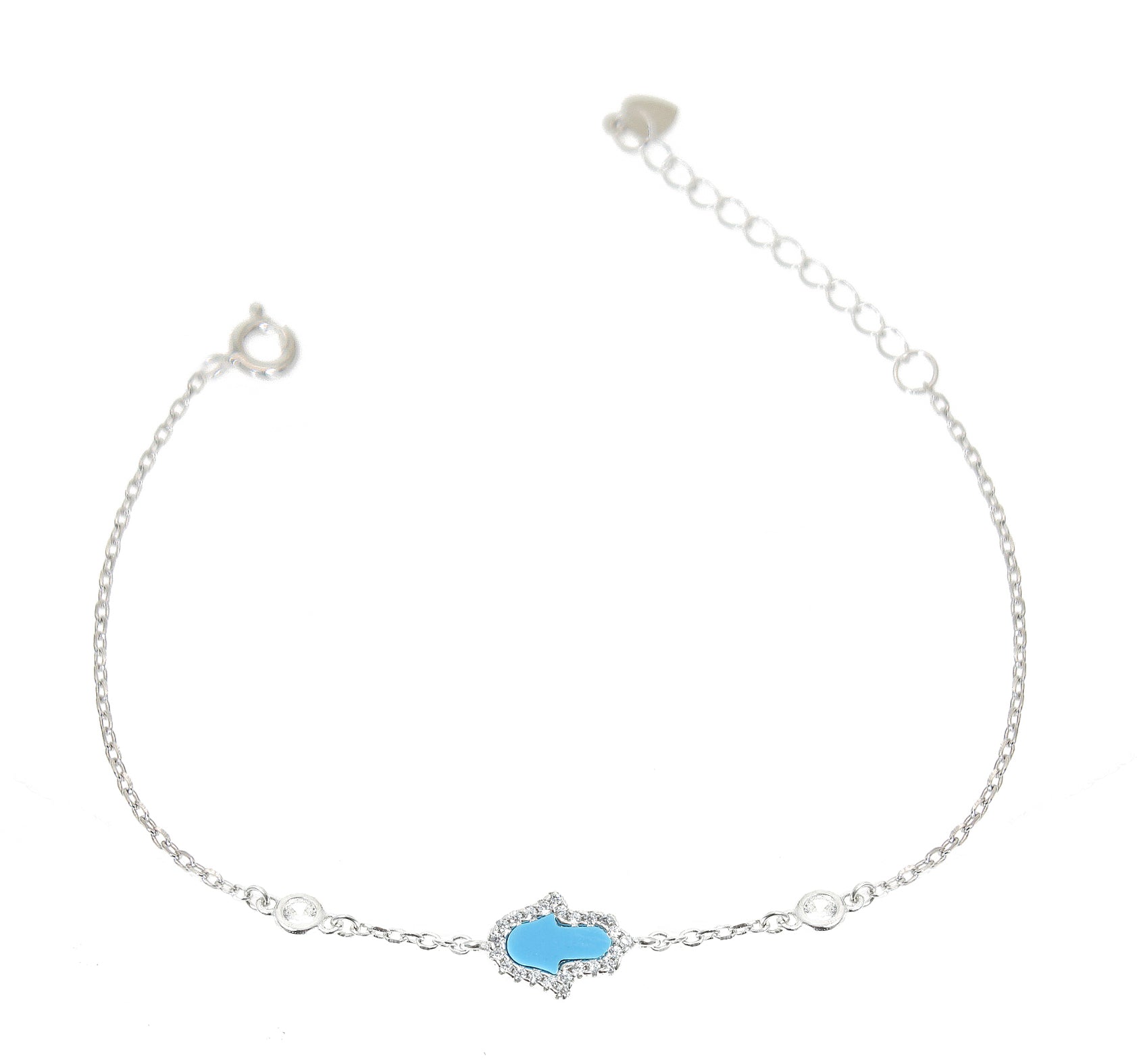 Sterling Silver Turquoise Hamsa Bracelet