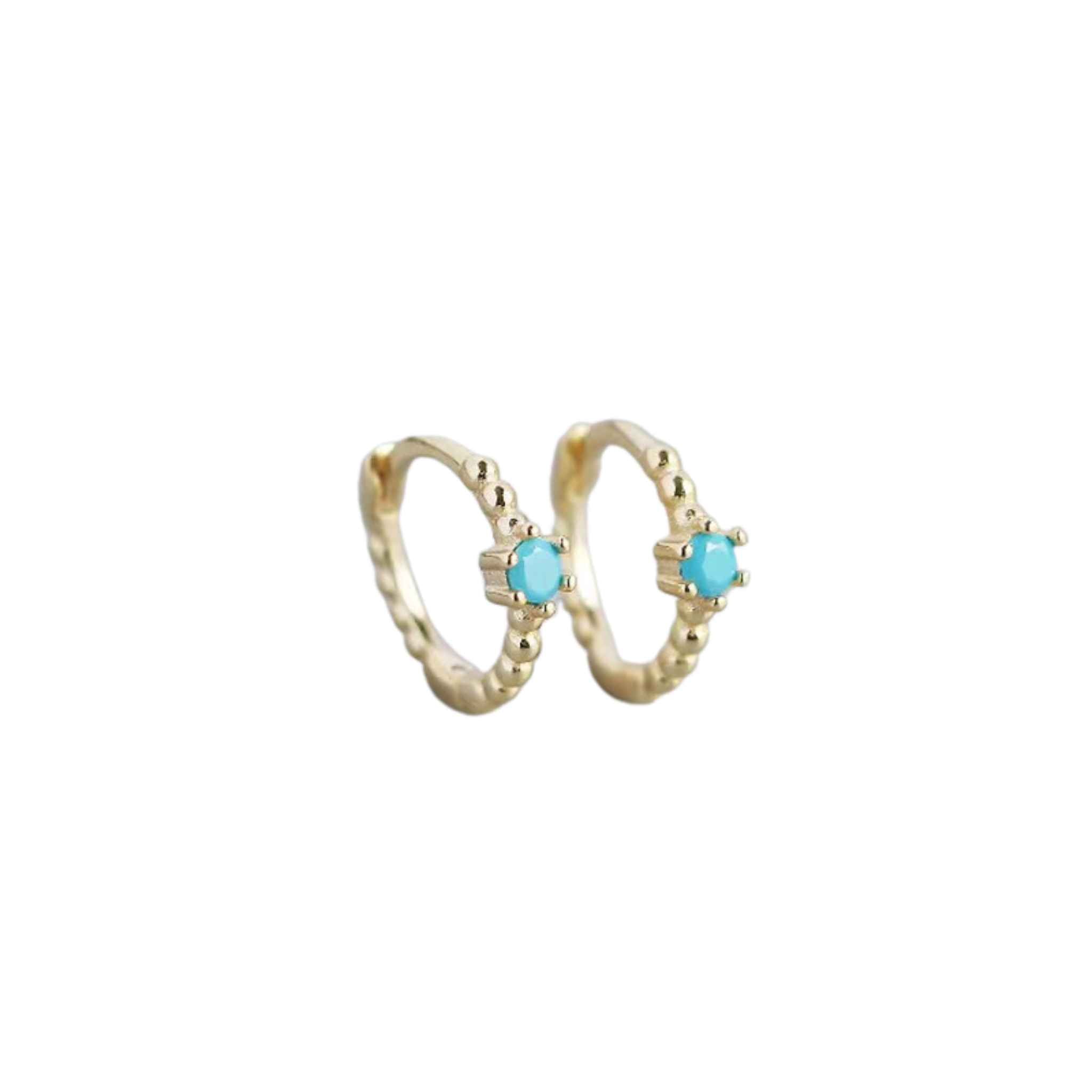 Sterling Silver Cable Crystal Huggy Gold
