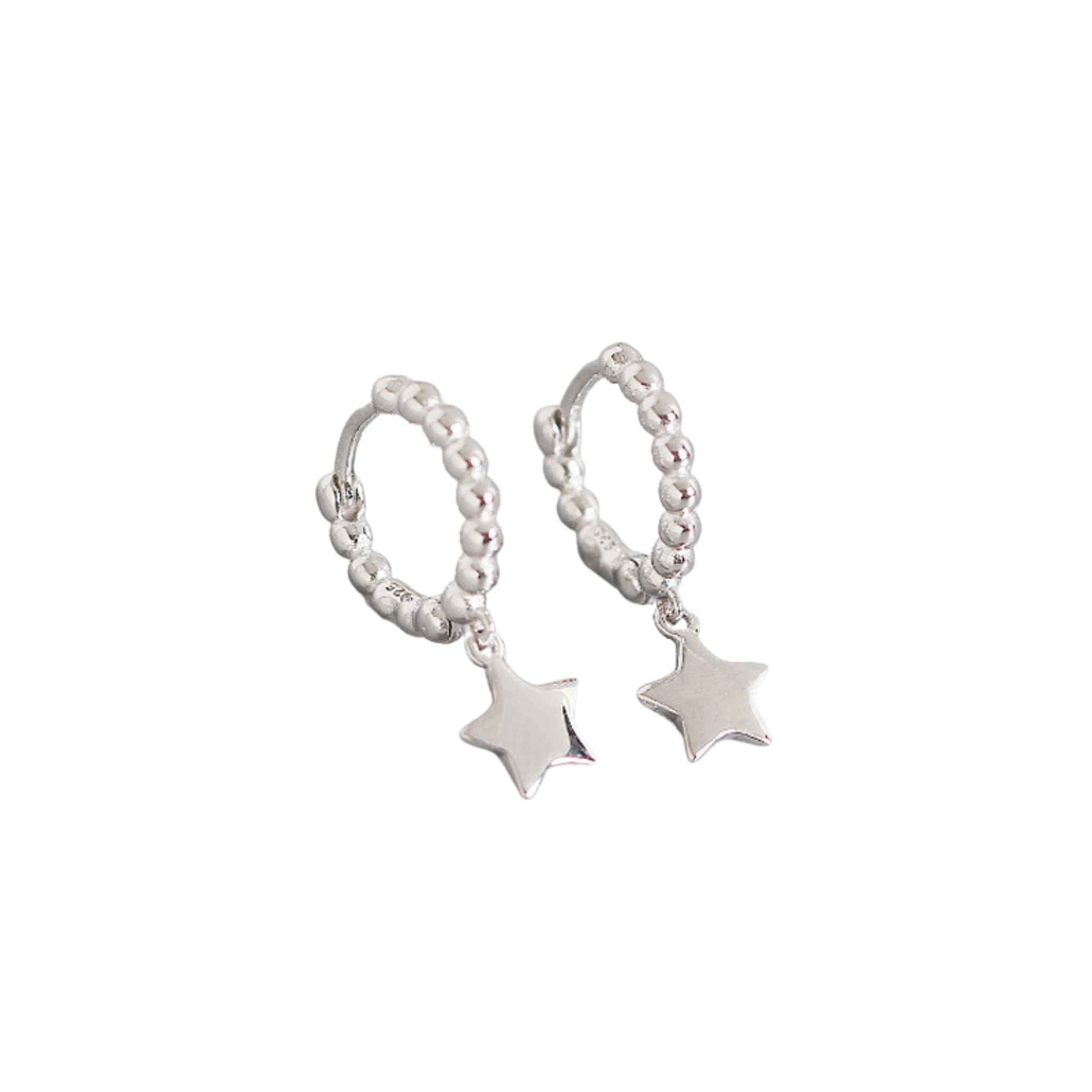 Sterling Silver Cable Star Huggy