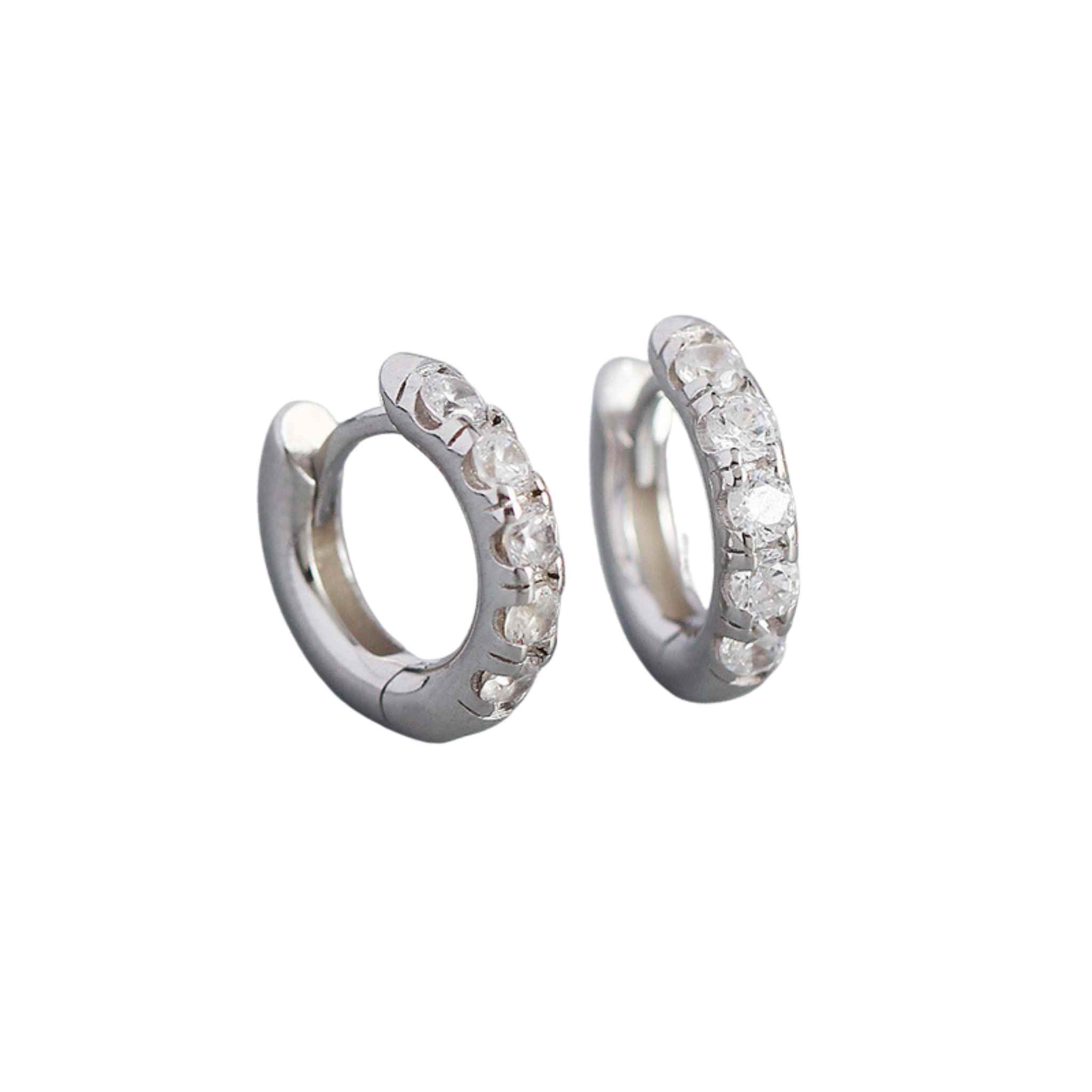 Sterling Silver Crystal Huggy Silver