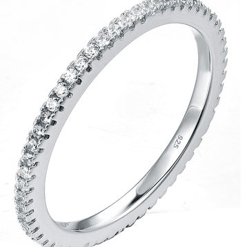 Sterling Silver Thin CZ Rings