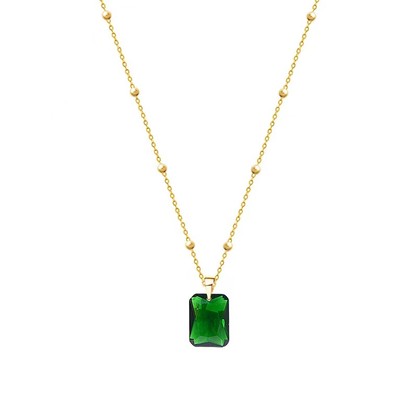 Emerald Pendant Necklace Gold